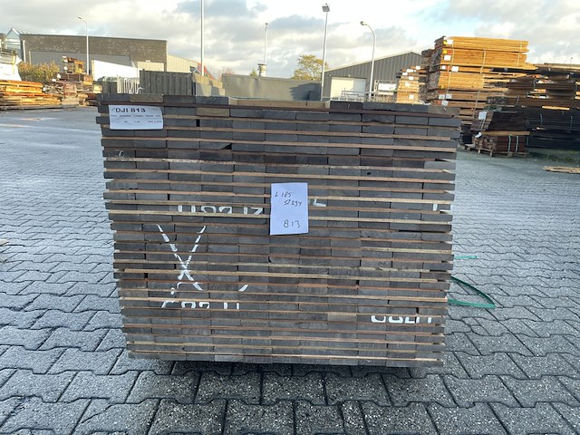 Ca. 83x guyana ipé planken geschaafd, 21x90mm, lengte 245cm - afbeelding 3 van  4