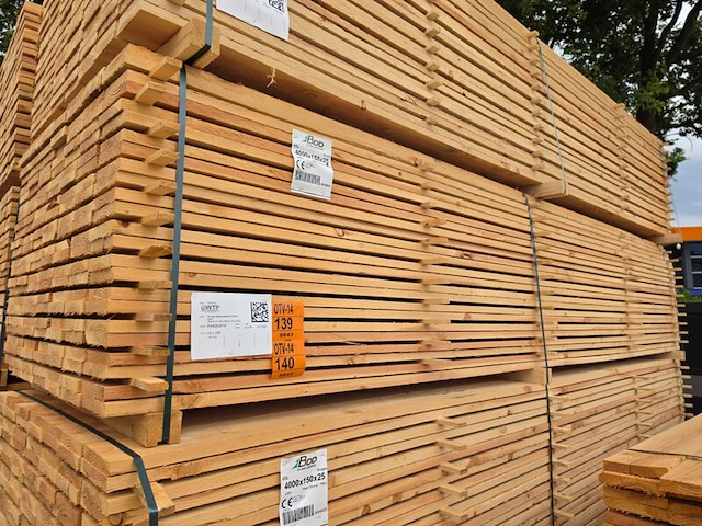 Ca. 84x douglas planken fijnbezaagd, 25x150mm, lengte 400cm - afbeelding 4 van  4