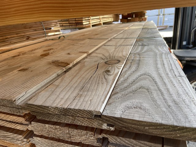 Ca. 84x douglas wisselsponning/halfhoutsrabat, 18x190mm, lengte 500cm - afbeelding 1 van  3