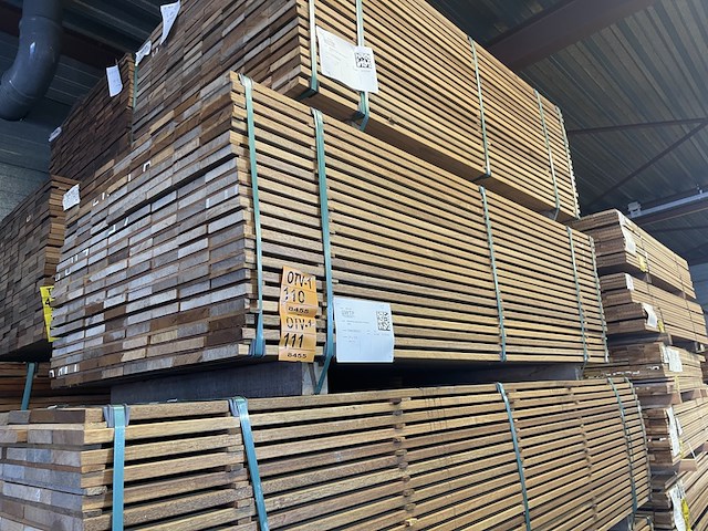 Ca. 84x guyana teak planken geschaafd - afbeelding 4 van  4