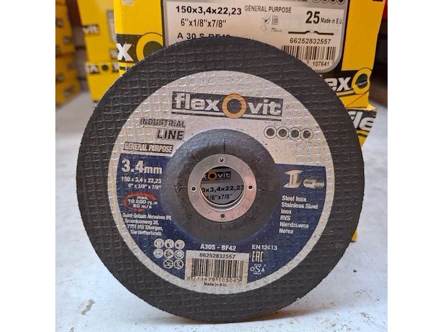 Ca. 85x doorslijpschijf flexovit, 150x3,4x22,23 - afbeelding 2 van  4