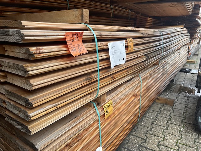 Ca. 86x douglas wisselsponning, 18x190mm, lengte 500cm - afbeelding 2 van  3