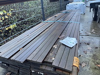 Ca. 87x guyana teak planken geschaafd, 16x140mm, lengte 400cm - afbeelding 1 van  3