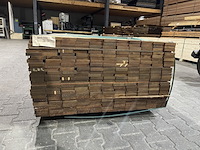 Ca. 88x guyana teak planken geschaafd, 21x90mm, lengte 215cm - afbeelding 3 van  4