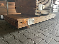 Ca. 88x guyana teak planken geschaafd, 21x90mm, lengte 215cm - afbeelding 4 van  4