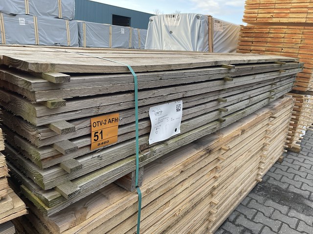 Ca. 89x douglas planken fijnbezaagd, 22x150mm, lengte 300cm - afbeelding 2 van  3