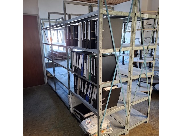 Ca. 9 meter metalen stelling - afbeelding 4 van  7