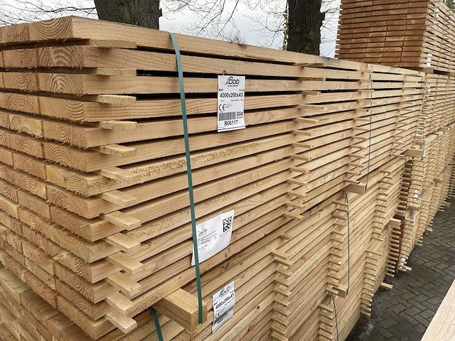 Ca. 90x douglas planken fijnbezaagd, 43x200mm, lengte 500cm - afbeelding 2 van  4