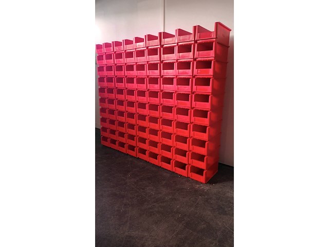 Ca. 90x magazijnbak met grijp opening, engels, transporter, rood - afbeelding 1 van  3