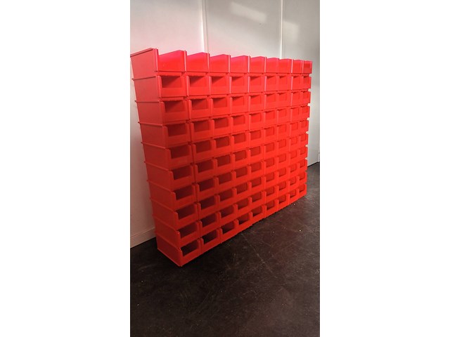 Ca. 90x magazijnbak met grijp opening, engels, transporter, rood - afbeelding 2 van  3
