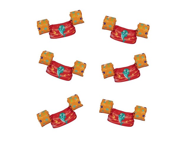 Ca. 90x verstelbare zwembandjes, bestway, puddle jumper deluxe, rood/oranje - afbeelding 1 van  3