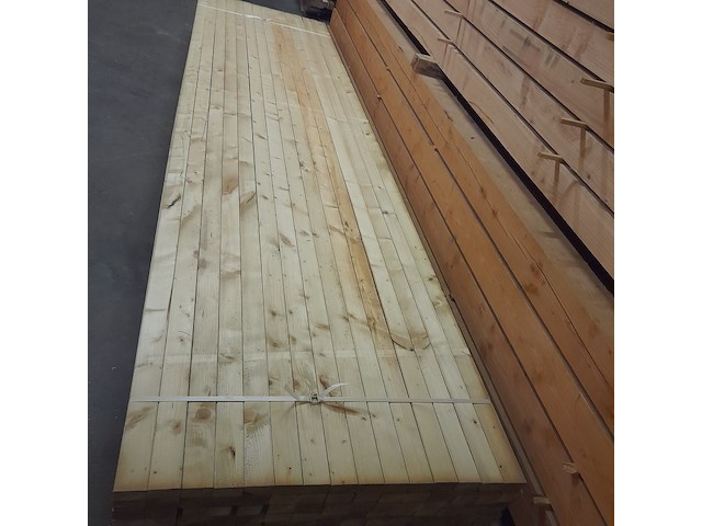 Ca. 90x vuren balk geschaafd, 4,5 x 7 x 420 cm - afbeelding 2 van  5