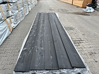 Ca. 90x zweeds rabat zwart gecoat, 16x195mm, lengte 300cm - afbeelding 1 van  3