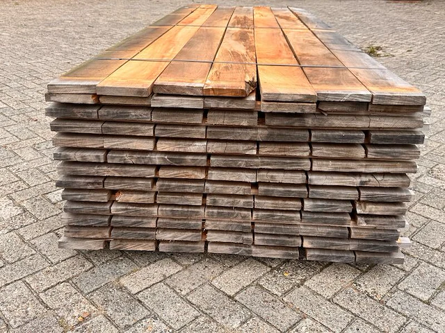 Ca. 91x mora hardhouten planken fijnbezaagd, 25x150mm, lengte 300cm - afbeelding 3 van  3