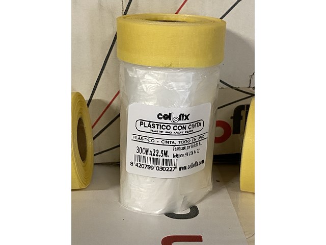 Ca. 960x rollen afdekfolie met masking tape - afbeelding 5 van  6