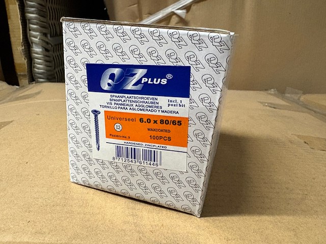 Ca. 96x 100 pack spaanplaatschroeven qz-combi, 6x80/65 - afbeelding 2 van  4