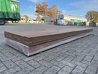 Ca. 96x guyana teak dekdelen gevingerlast, 21x120mm, lengte 400cm - afbeelding 2 van  4