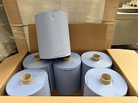 Ca. 96x handdoekrol hpg motion 100% cellulose blauw 2 laags 24 cm breed 150 meter, blauw - afbeelding 1 van  6