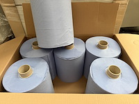 Ca. 96x handdoekrol hpg motion 100% cellulose blauw 2 laags 24 cm breed 150 meter, blauw - afbeelding 4 van  6