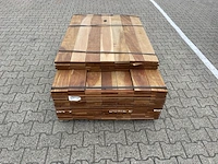 Ca. 97x guyana ipé planken geschaafd country grade, 21x140mm, lengte 24/125cm, 73/155cm