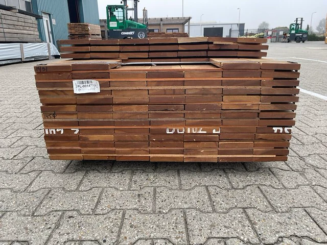 Ca. 97x guyana ipé planken geschaafd country grade, 21x140mm, lengte 24/125cm, 73/155cm - afbeelding 3 van  3