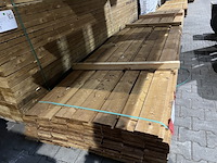 Ca. 97x thermo vuren planken geschaafd, 18x140mm, lengte 510cm - afbeelding 1 van  3