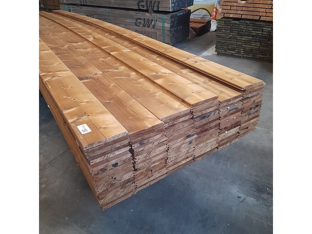 Ca. 97x vuren thermowood mes en groefdeel, 2,0 x 19,3 x 510 cm - afbeelding 1 van  9