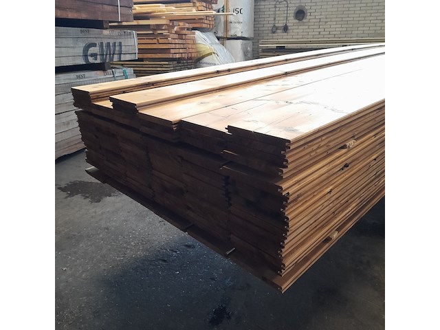 Ca. 97x vuren thermowood mes en groefdeel, 2,0 x 19,3 x 510 cm - afbeelding 7 van  9
