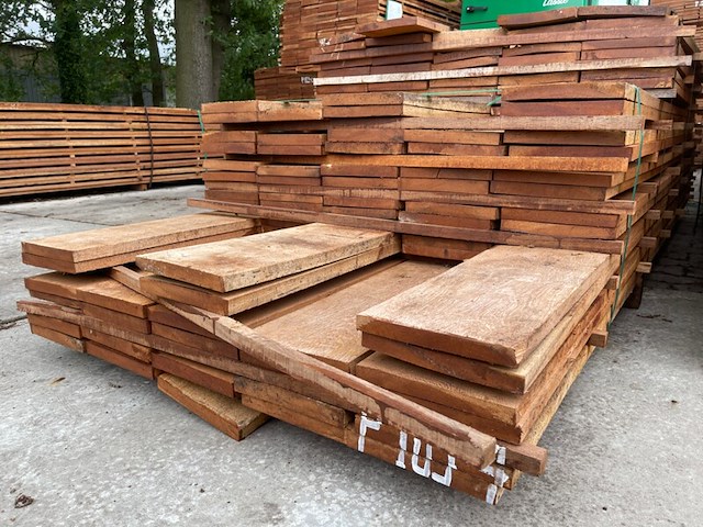 Ca. 98x angelim pedra beschoeiingsplanken, 20x200mm, lengte 31/200cm, 41/250cm, 26/300cm - afbeelding 3 van  3