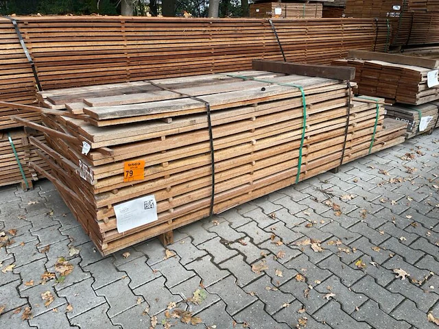 Ca. 98x angelim pedra beschoeiingsplanken, 20x200mm, lengte 31/200cm, 41/250cm, 26/300cm - afbeelding 3 van  3