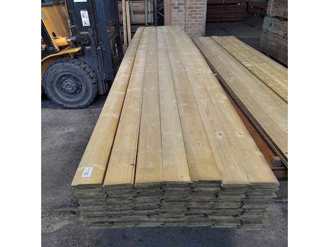 Ca. 98x vuren geïmpregneerde rabatdelen, 1,8 x 14 x 510 cm - afbeelding 2 van  5