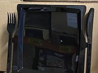 Ca. 990x luxe party evenementborden met bestek, zwart - afbeelding 2 van  4