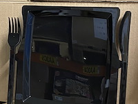 Ca. 990x luxe party evenementborden met bestek, zwart - afbeelding 3 van  4