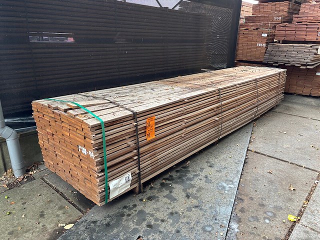 Ca. 99x guyana teak beschoeiingsplanken, 20x100mm, lengte 450cm - afbeelding 4 van  4