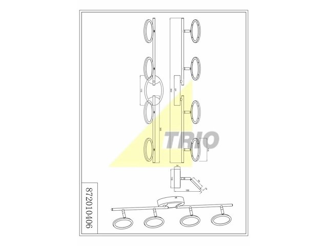 Ca.108x led plafondlamp trio, duellant, grijs / chroom - afbeelding 2 van  3