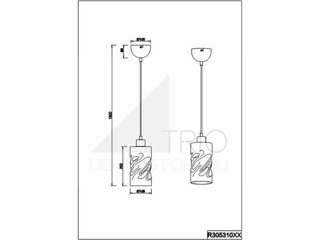 Ca.118x hanglamp reality, swirl, turquoise - afbeelding 3 van  7