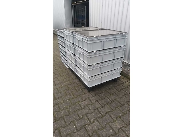 Ca.16x grote bakken met deksel engels, grijs / chroom - afbeelding 4 van  4