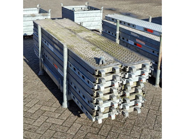Ca.16x o-roostervloer, layher, allround | 257x32 cm, in transportbok - afbeelding 3 van  7