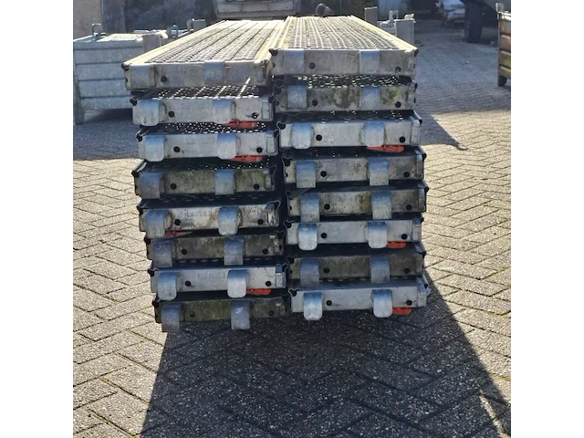 Ca.16x o-roostervloer, layher, allround | 257x32 cm, in transportbok - afbeelding 5 van  7
