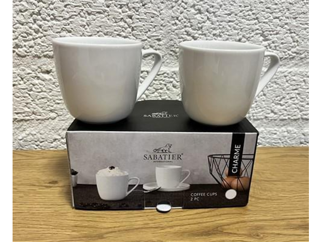 Ca.18x sabatier coffee cups 2 pack - charme white - afbeelding 3 van  6