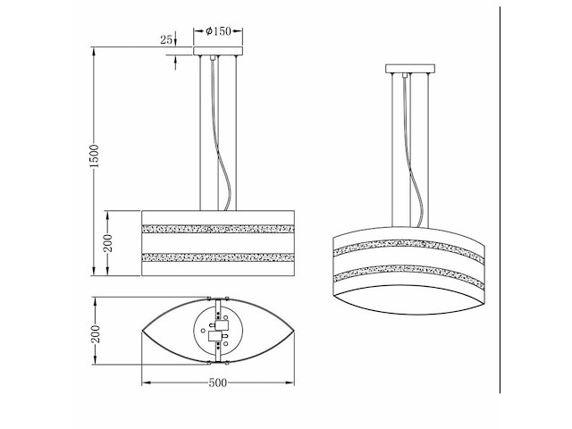 Ca.28x hanglamp trio, nikosia, grijs / chroom - afbeelding 4 van  5
