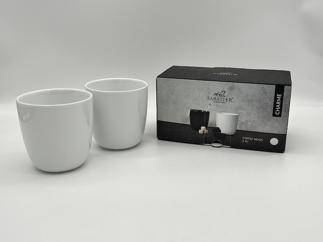 Ca.36x sabatier coffee mugs 2-pack - charme white - afbeelding 1 van  3