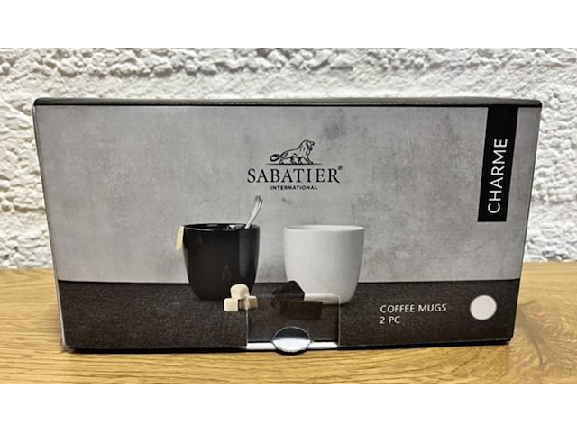 Ca.36x sabatier coffee mugs 2-pack - charme white - afbeelding 2 van  3