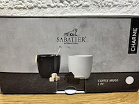 Ca.36x sabatier coffee mugs 2-pack - charme white - afbeelding 2 van  3