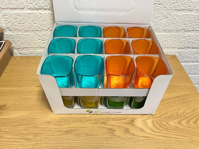 Ca.72x pasabahce glazen - 4 kleuren - afbeelding 2 van  5