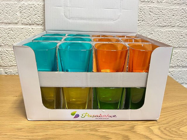 Ca.72x pasabahce glazen - 4 kleuren - afbeelding 3 van  5