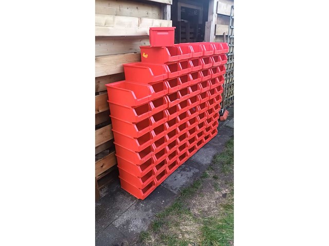 Ca.78x magazijnbakken met grijp opening schafer, rood - afbeelding 3 van  5