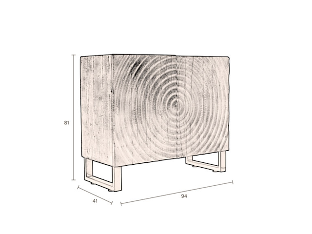 Cabinet, dutchbone, coals low, zwart - afbeelding 4 van  5