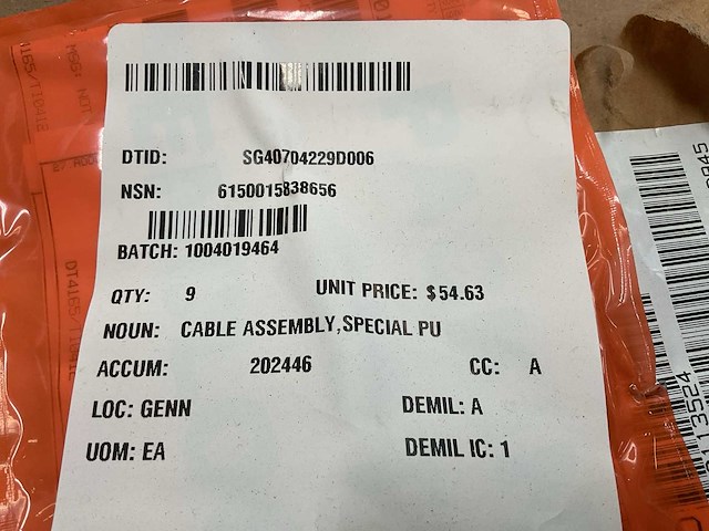 Cable assembly (9x) - afbeelding 1 van  4