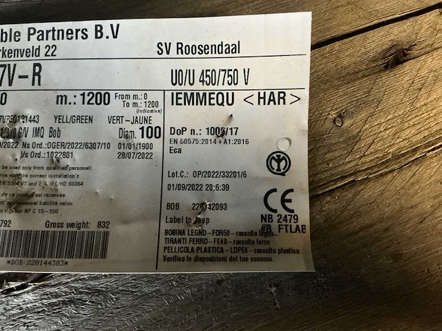 Cable partners h07v-r 70mm2 aardekabel (36x) - afbeelding 5 van  16